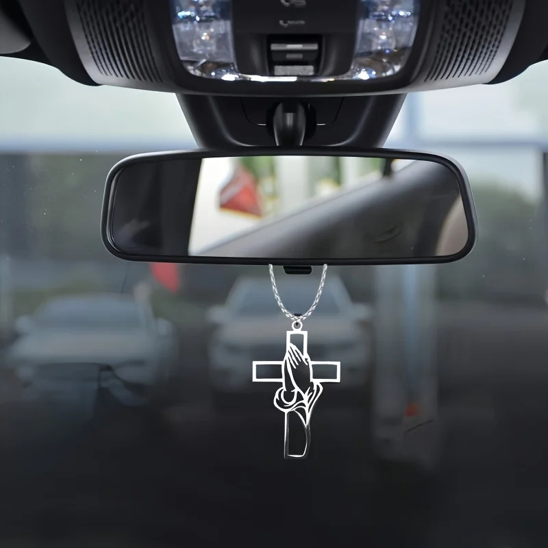Car Accessories Mirror Hanging - Wydrążona zawieszka z krzyżem i modlącymi