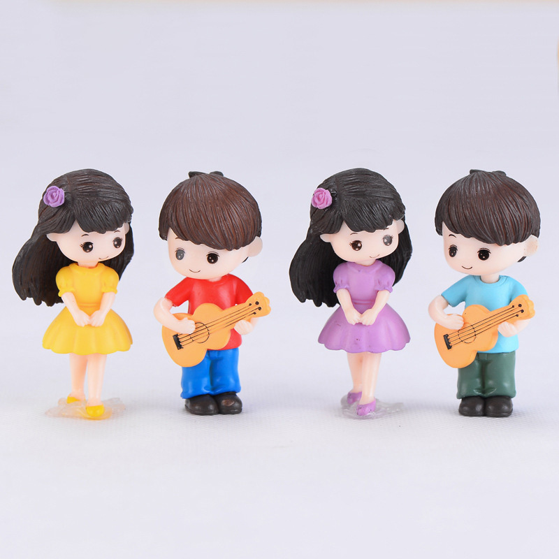 Car Accessories Xmas - Figurki miniaturowe pary miłośników gitar, chłopak