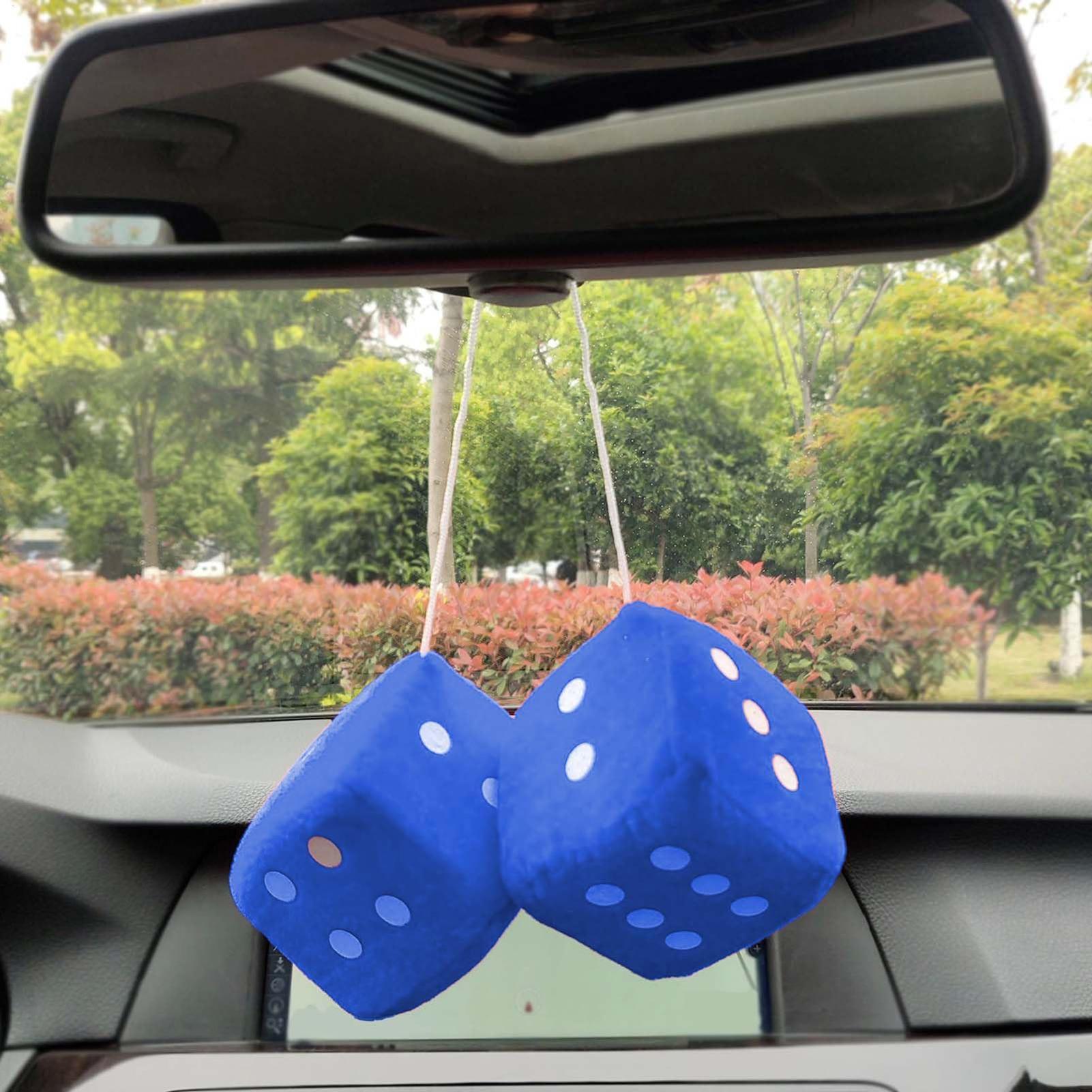 Car Accessories Mirror Hanging - Miękkie, puszyste kostki do zawieszenia na