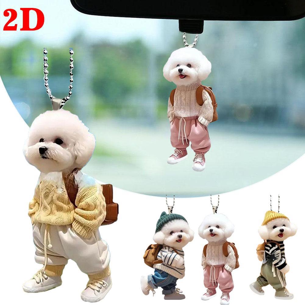Car Accessories Mirror Hanging - Kreatywny plecak dla szczeniąt 2D lusterka