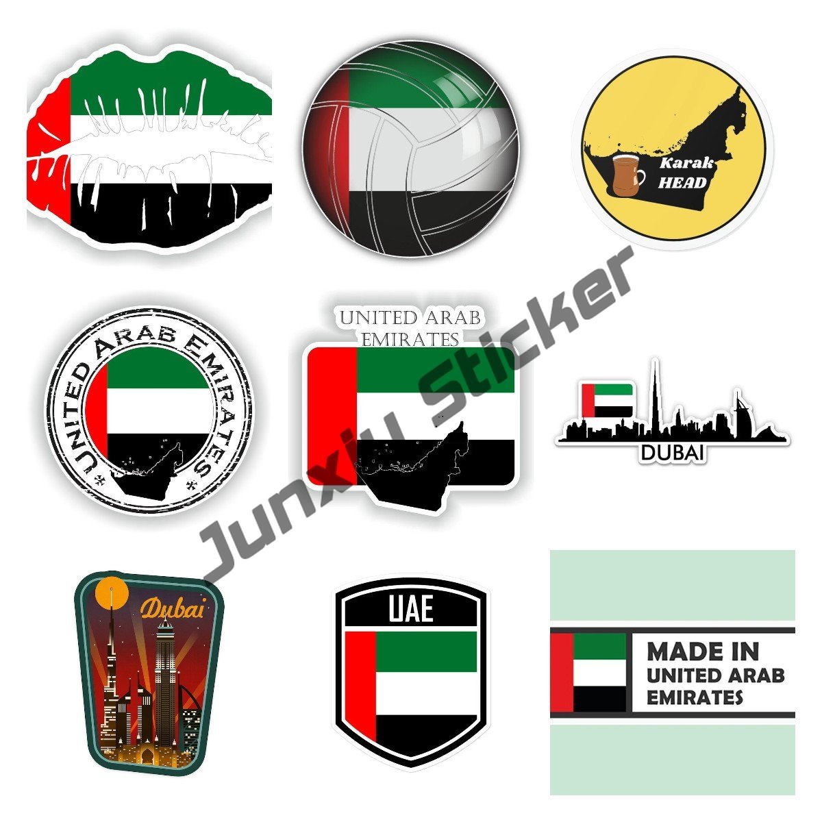 Car Accessories Dubai - Zjednoczone Emiraty Arabskie Flaga Mapa Naklejka