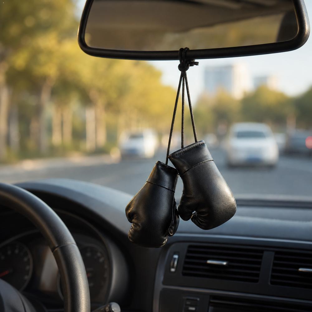 Car Accessories Mirror Hanging - 1 Para Skórzanych Rękawic Bokserskich do