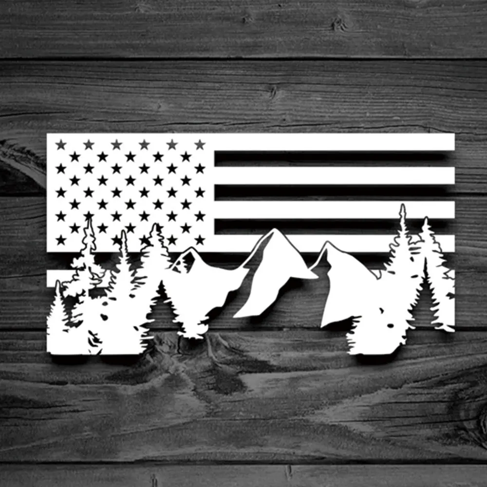 Car Accessories Usa - Naklejki samochodowe flaga ameryki naturalny las