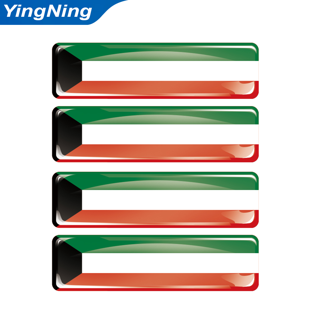 4 szt. Naklejki z flagą Kuwejt – Car Accessories Kuwait recenzja i cena