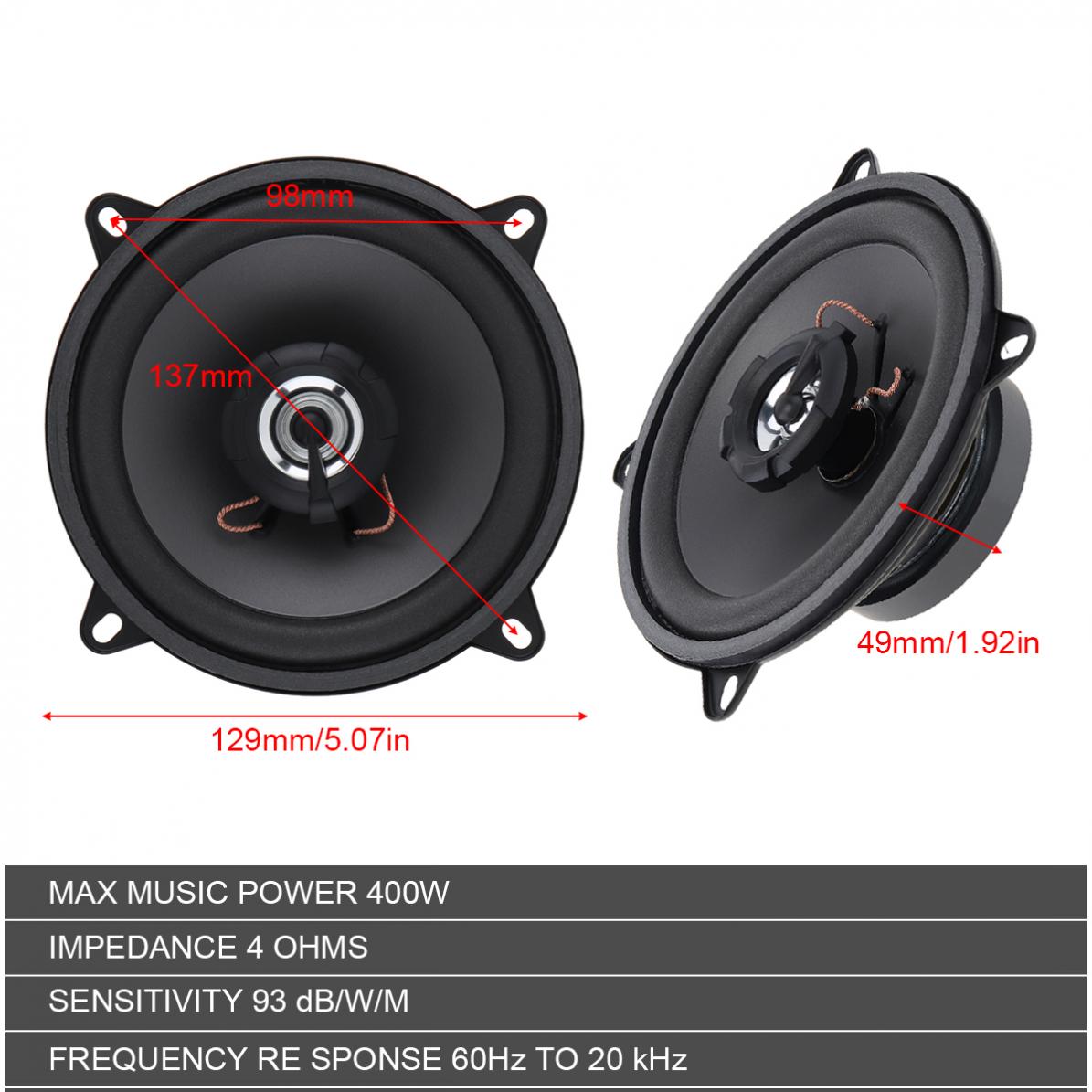 5-calowy 400W / 500W 2-drożny  – Car Accessories Sound System recenzja i cena