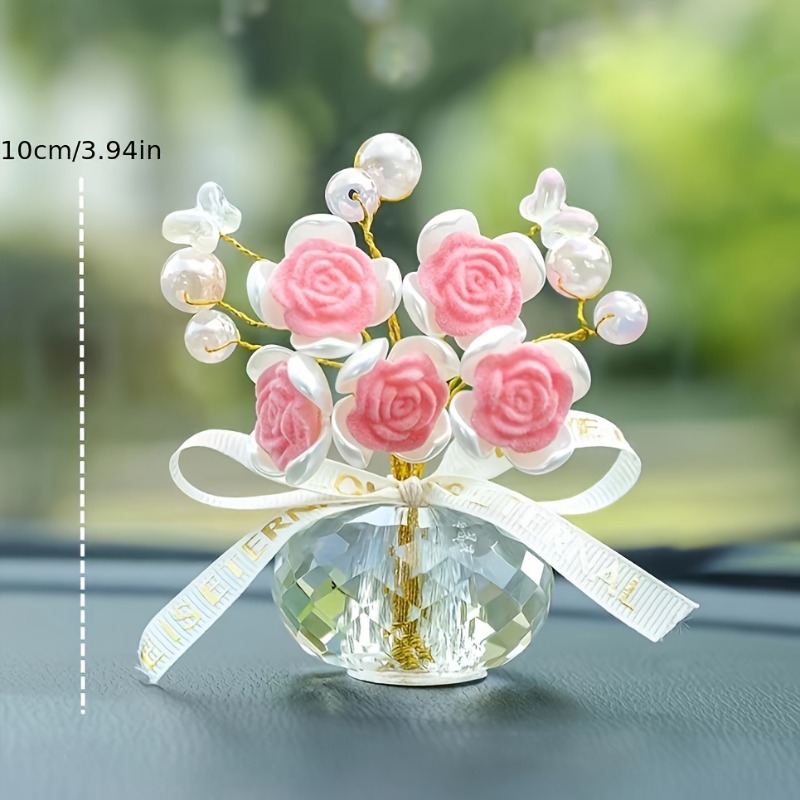1PC Crystal Glass Rose Dashboa – Car Accessories Xmas recenzja i cena